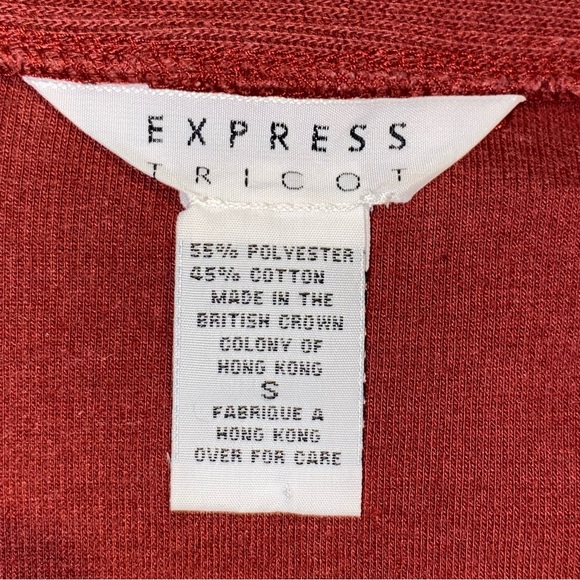 EXPRESS TRICOT knit button front maxi dress long sleeve rust fall color size S - Picture 2 of 9